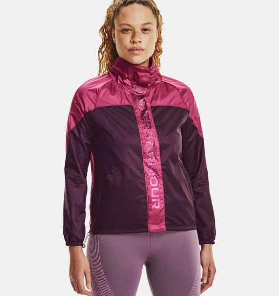 Under Armour Recover Woven Shine Jacket Женская фиолетовая верхняя одежда Ветровка Топ