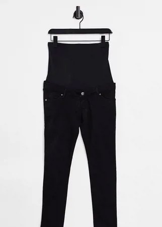 Черные джинсы с накладкой поверх животика Topshop Leigh Maternity-Черный цвет
