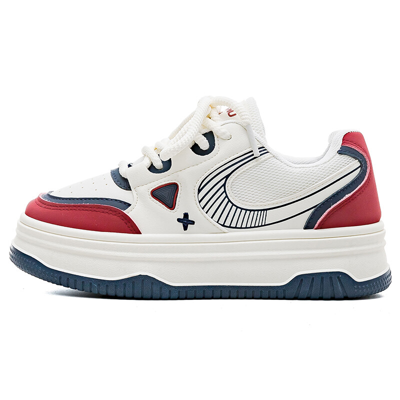 Кроссовки HUANQIU Skateboarding Shoes Women's Mid-top Red, белый/красный