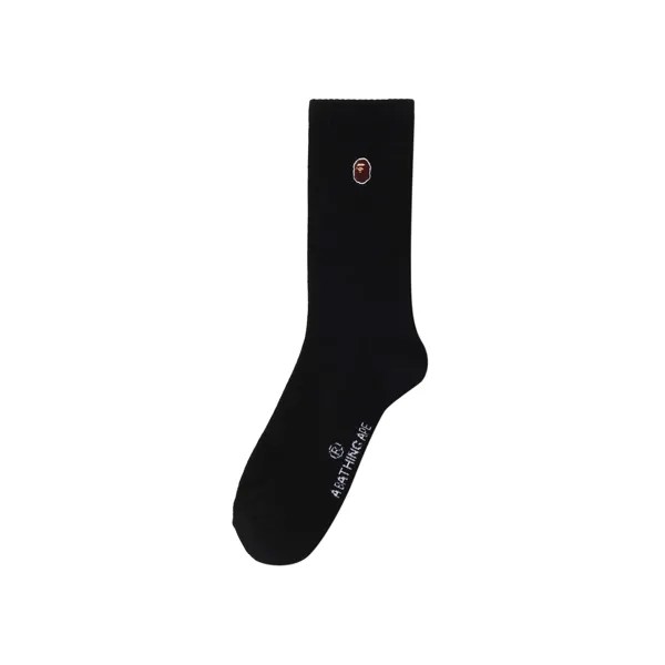 BAPE Однотонные носки Ape Head, черные