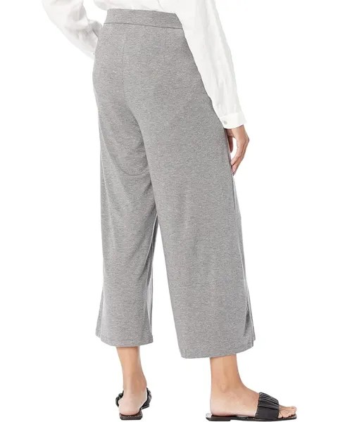 Брюки Eileen Fisher Wide Leg Cropped Pants in Melange Tencel Jersey, пепельный