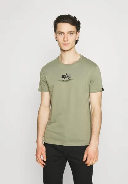 Футболка с принтом Alpha Industries, оливковый
