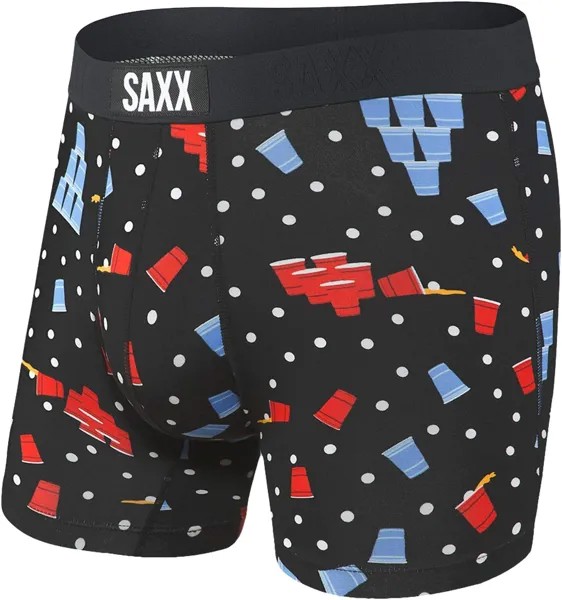 Трусы-боксеры Vibe Super Soft Boxer SAXX UNDERWEAR, цвет Black Beer Champs