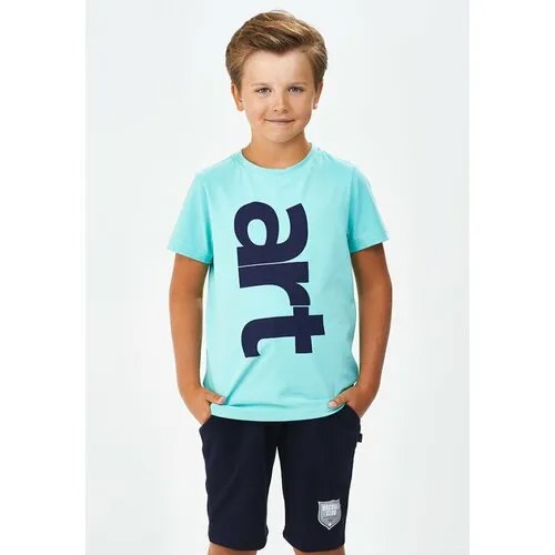 Футболка Mini Maxi, размер 128, бирюзовый
