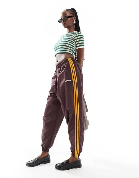 Adidas Originals – Темно-коричневые спортивные штаны в стиле 80-х