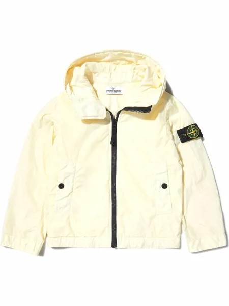 Stone Island Junior hooded zip-front lightweight jacket