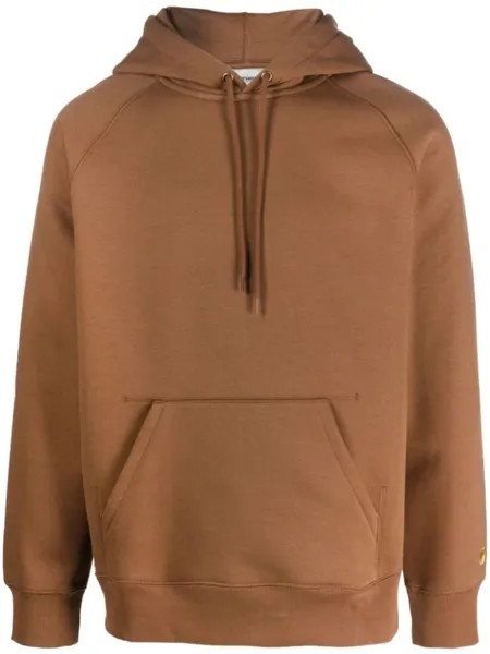Carhartt WIP худи с вышитым логотипом, коричневый