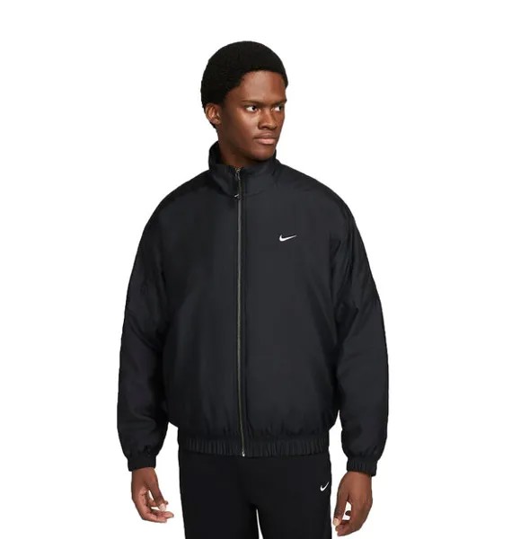 Куртка Nike Lab Solo Swoosh Satin Bomber Jacket 'Black Kumquat', черный