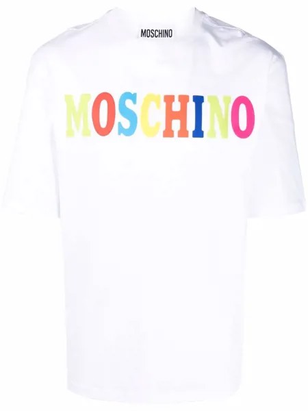 Moschino футболка в стиле колор-блок с логотипом