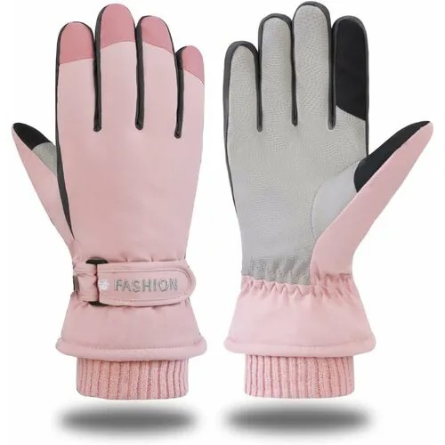 Перчатки Gloves by Fratelli Forino, водонепроницаемый материал, сенсорные, розовый, серый