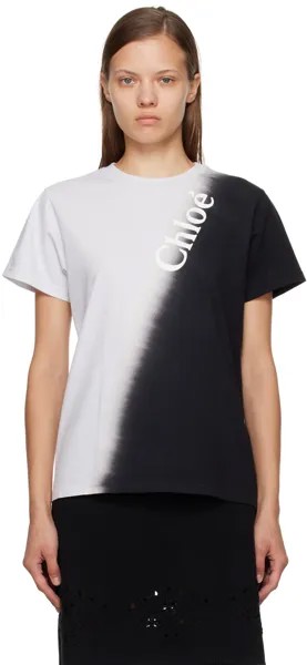 Черно-серая футболка с градиентом Chloe