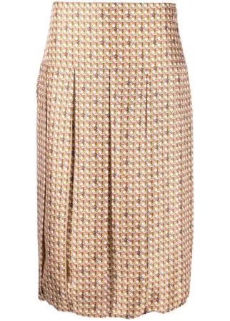 Tory Burch плиссированная юбка с геометричным узором