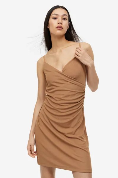 Платье из джерси с драпировкой H&M, темно-бежевый