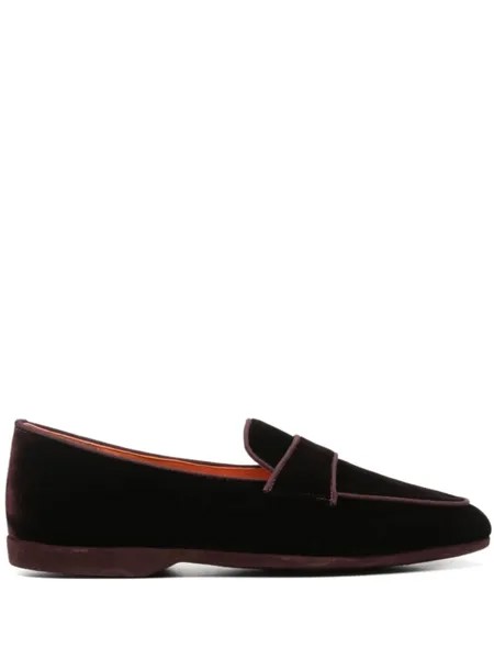 Santoni бархатные топсайдеры, красный