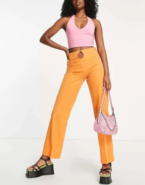 Оранжевые брюки с каплевидным вырезом COLLUSION