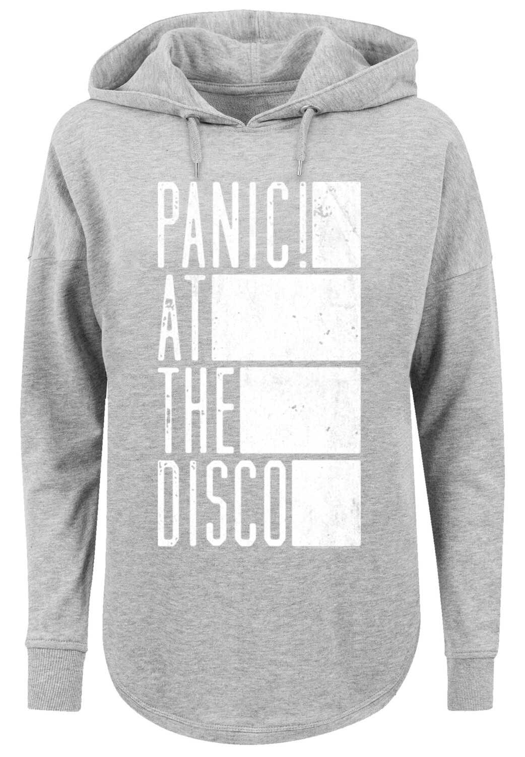 Свитер F4NT4STIC Oversized Hoodie Panic At The Disco Block Text, серый