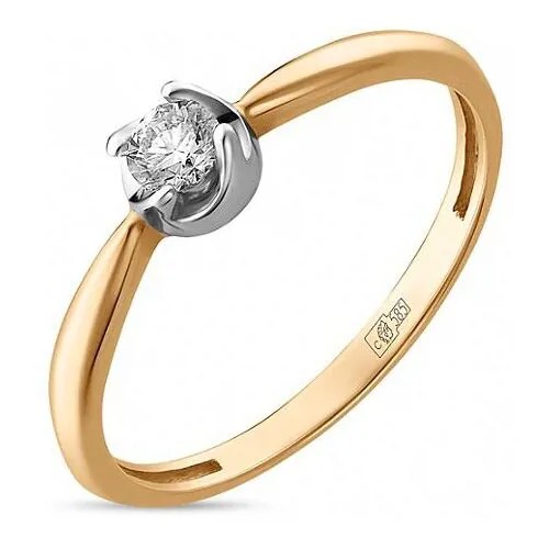 Золотое кольцо с бриллиантами R01-D-SOL16-015-G3, размер 16.5, мм