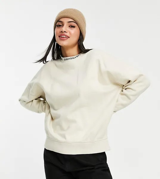 Бежевый oversized-свитшот Quiksilver – эксклюзивно для ASOS-Светло-бежевый цвет