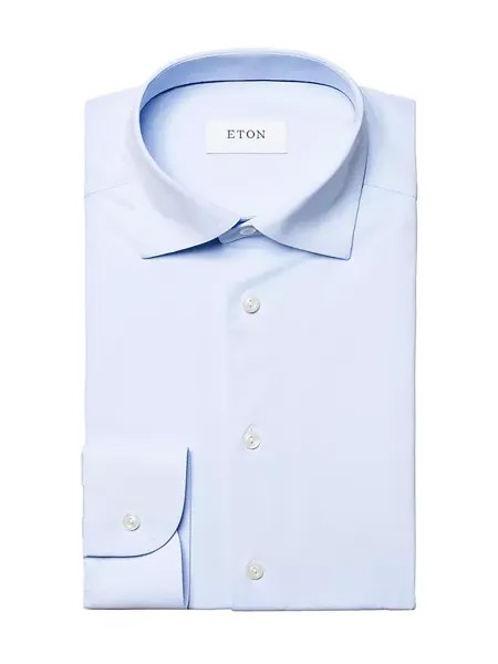 Однотонная эластичная рубашка узкого кроя Eton, синий