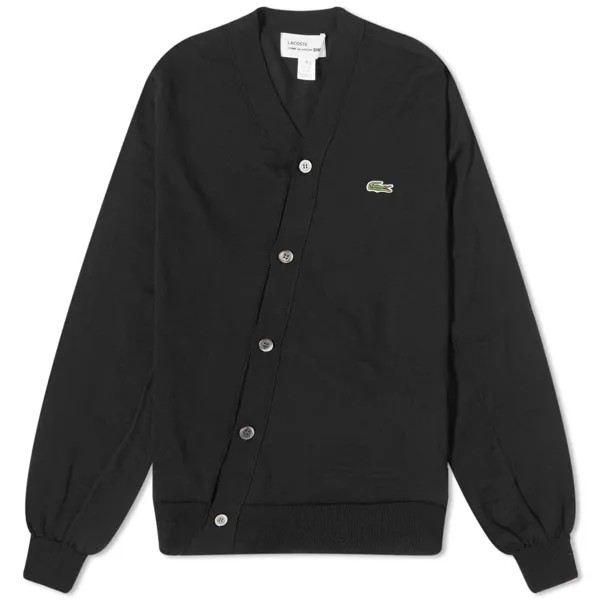 Comme des Garçons Shirt x Lacoste Асимметричный кардиган, черный