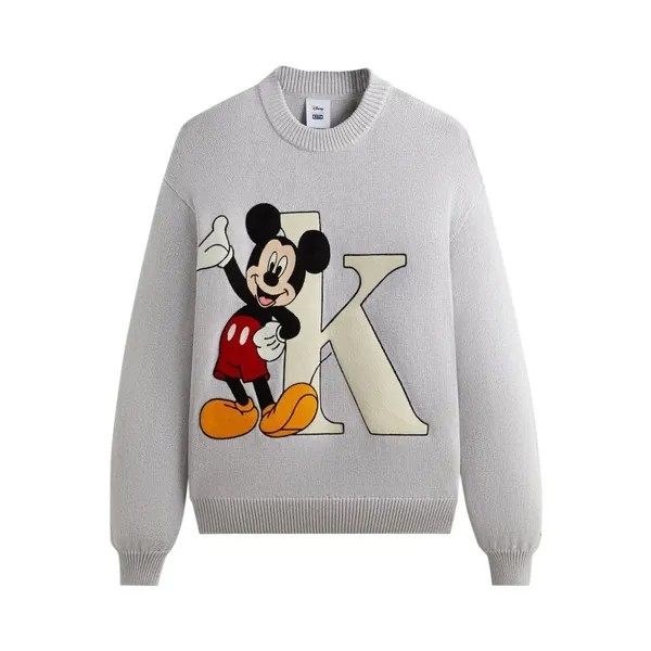 Свитер Kith For Mickey & Friends Mickey K Crewneck 'Light Heather Grey', серый