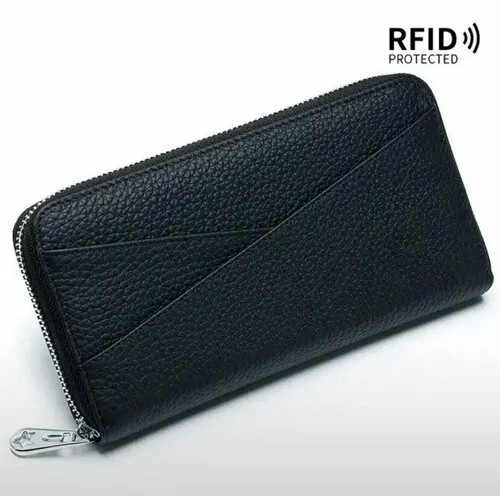 Кошелек  WALLET-4-BLACK, фактура зернистая, черный