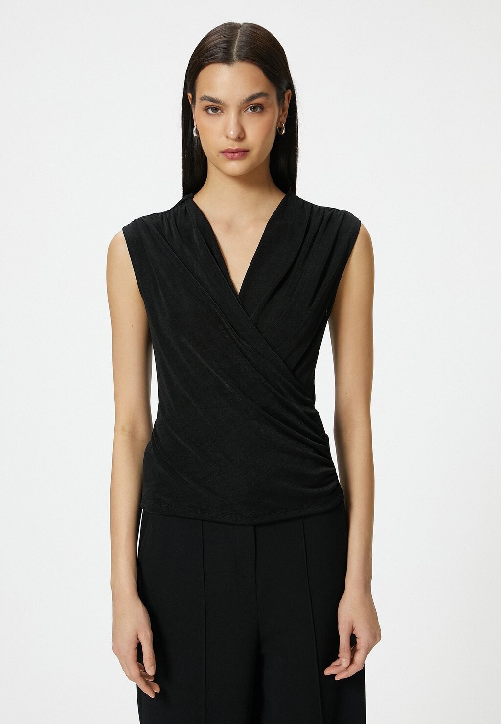 Блузка Sleeveless Draped Koton, черная