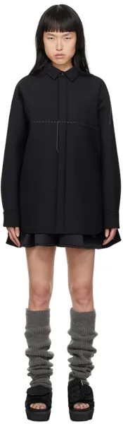 Черное костюмное мини-платье sacai