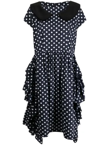 Comme Des Garçons Comme Des Garçons платье в горох с оборками, синий