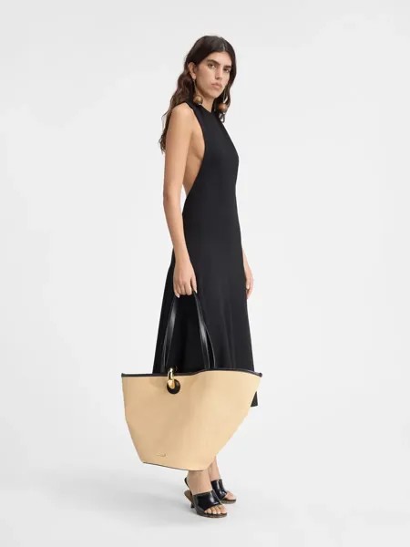 Расклешенное платье с бретельками Фавола Jacquemus, черный