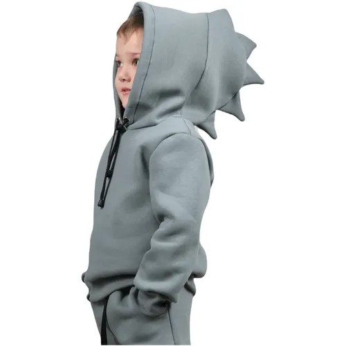 Толстовка DaEl kids, размер 140, серый, зеленый