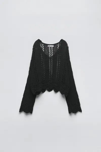 Пуловер женский ZARA 06771063 черный L (доставка из-за рубежа)