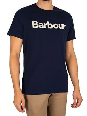 Мужская футболка с логотипом Barbour, синяя