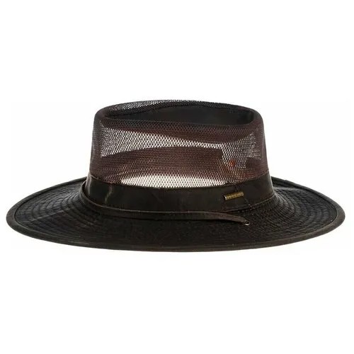 Шляпа ковбойская STETSON, хлопок, размер 59, серый, коричневый