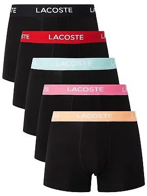 Мужские повседневные плавки Lacoste, 5 шт., черные