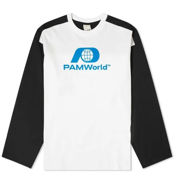 Лонгслив P.A.M. Bi Colour Oversized, черный/белыый/синий