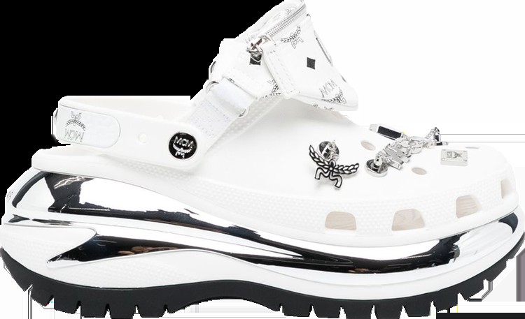 Кроссовки MCM x Mega Crush Clog 'Belt Bag Bracelet - White', белый