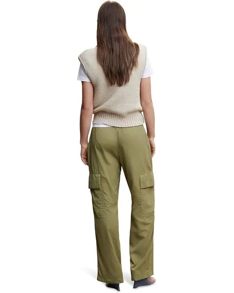 Брюки MANGO Oli Trousers, зеленый