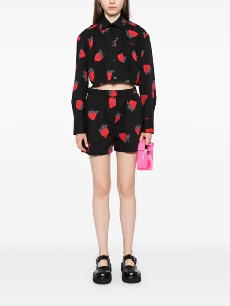 MSGM спортивные шорты с принтом, черный