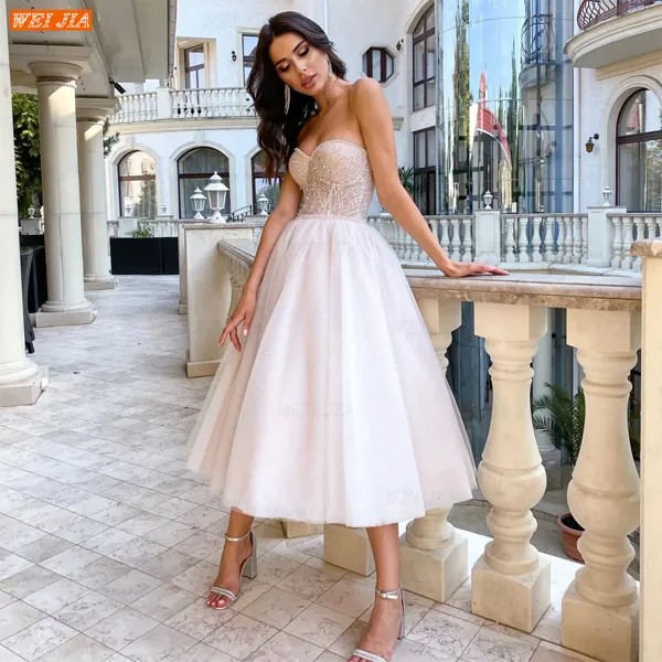Женское свадебное платье на бретельках It's yiiya, белое элегантное платье бандо с вышивкой и аппликацией из пряжи на лето 2019