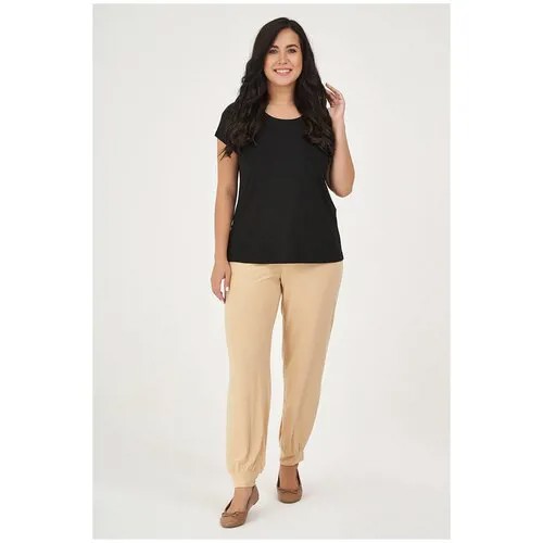 Брюки женские летние однотонные прямого свободного кроя plus size (большие размеры)
