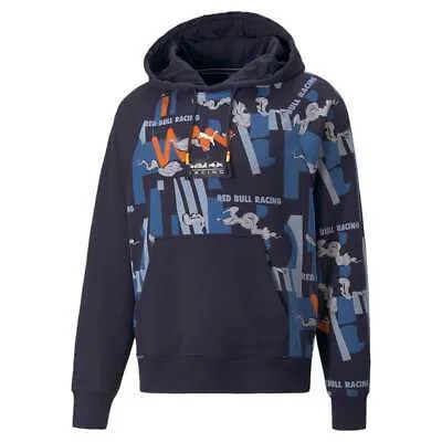 Puma Rbr X Aop Пуловер с капюшоном мужская синяя повседневная верхняя одежда 53499701