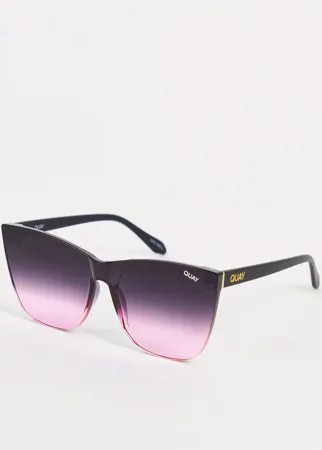 Розовые женские солнцезащитные очки «кошачий глаз» Quay Come Thru-Розовый цвет