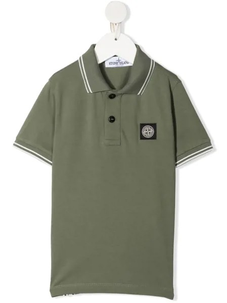 Stone Island Junior рубашка поло с контрастной нашивкой