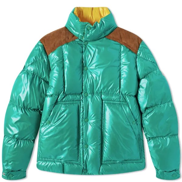 Moncler Ain Вельветовая дутая куртка, зеленый