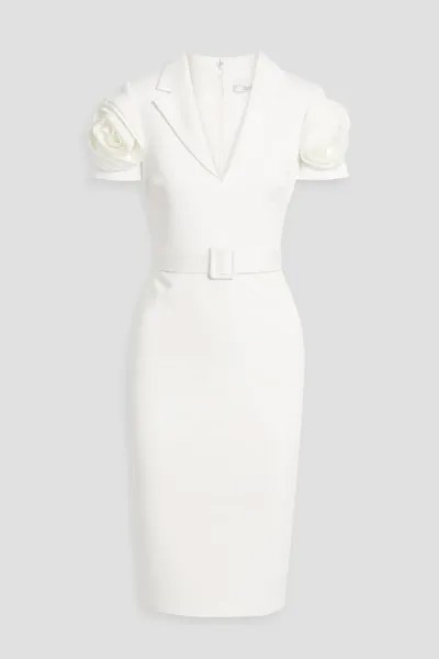 Платье с аквалангом с аппликацией Badgley Mischka, белый