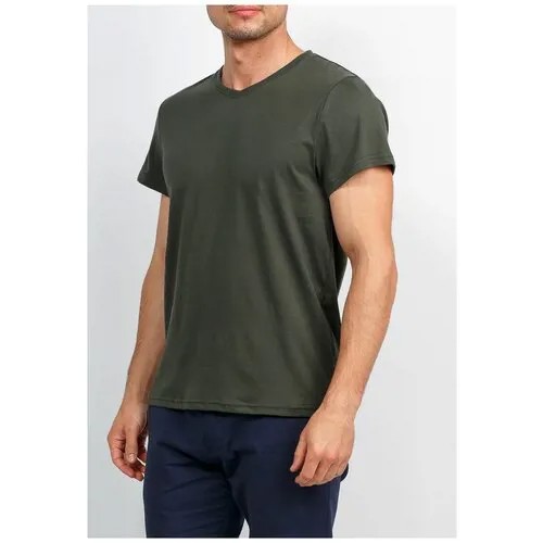 Футболка мужская GREG TS524V (хаки), Прямой силуэт / Сlassic fit, цвет Зеленый, размер 46