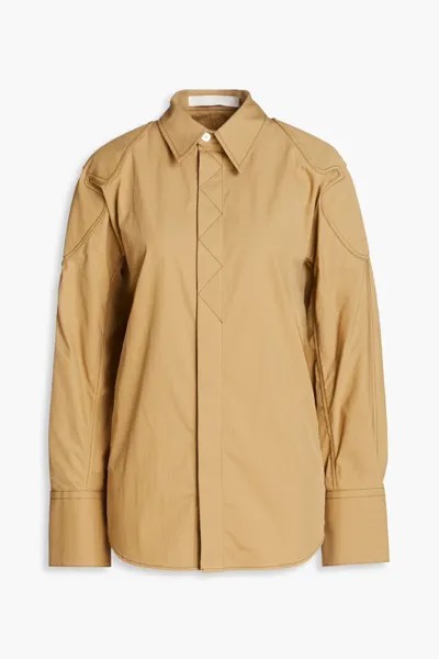 Рубашка из смесового хлопка из твила Dion Lee, песок