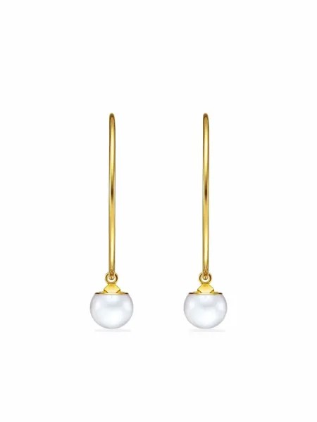 TASAKI серьги M/G Tasaki Cubic из желтого золота с жемчугом