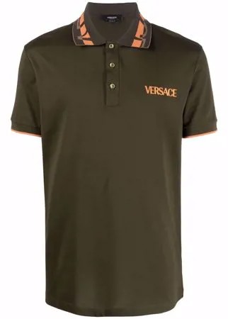 Versace рубашка поло с вышитым логотипом